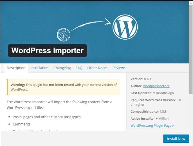 cara import konten wordpress